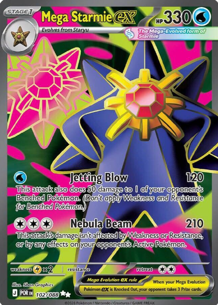 Mega Starmie ex Full Art - 102/088 - Perfect Order