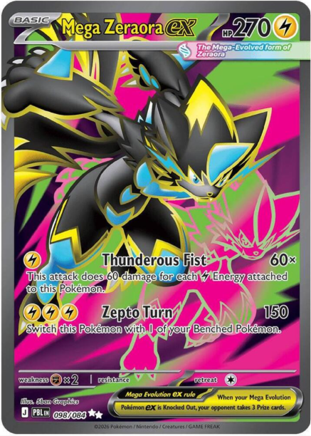 Mega Zeraora ex Full Art - 098/084 - Pitch Black