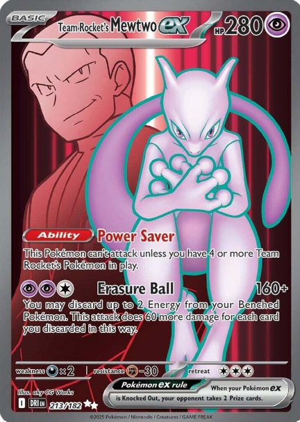 Team Rocket's Mewtwo ex Full Art - 213/182 - Destined Rivals