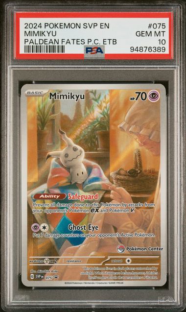 Mimikyu Illustration Rare Promo (Pokemon Center Exclusive) - PSA 10 - Scarlet and Violet Promos