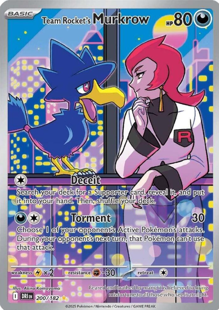 Team Rocket's Murkrow Illustration Rare - 200/182 - Destined Rivals