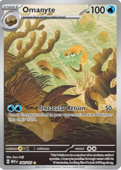 Omanyte Illustration Rare - 180/165 - Scarlet & Violet 151