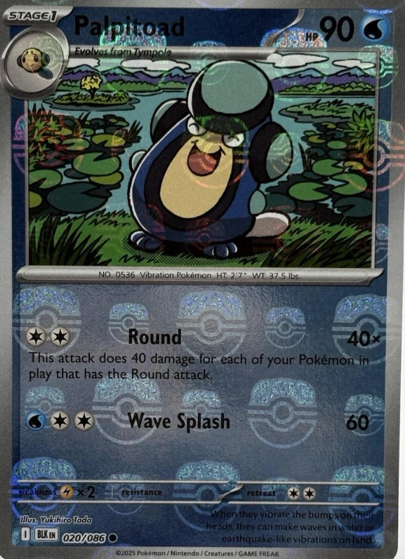 Palpitoad Master Ball - 20/86 - Black Bolt