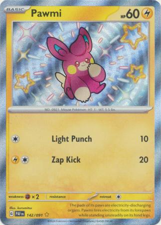 Pawmi Baby Shiny - 142/091 - Paldean Fates