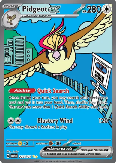 Pidgeot ex Special Illustration Rare - 225/197 - Obsidian Flames