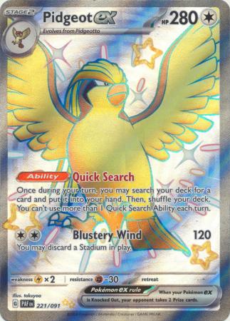 Pidgeot ex Full Art Shiny - 221/091 - Paldean Fates