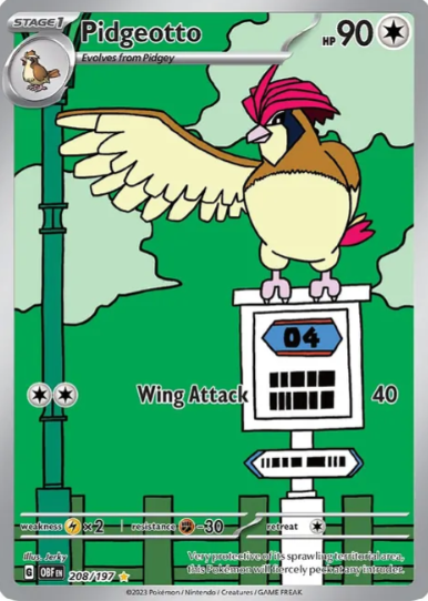 Pidgeotto Illustration Rare - 208/197 - Obsidian Flames