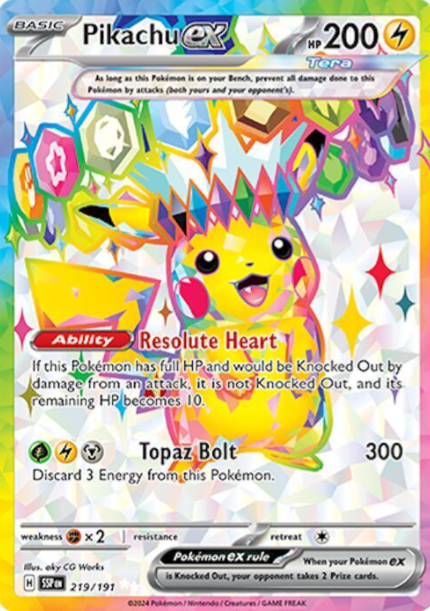 Pikachu ex Full Art Tera - 219/191 - Surging Sparks