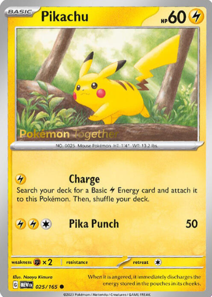 Pikachu Pokemon Together Promo - 25/165 - Scarlet and Violet Promos