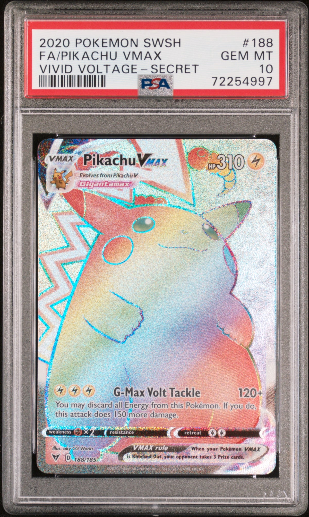 Pikachu VMAX Rainbow Rare - PSA 10 - Vivid Voltage