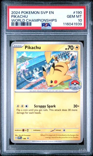 Pikachu World Championships Promo - PSA 10 - Scarlet and Violet Promos