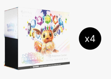 Prismatic Evolutions Elite Trainer Box Sealed Case - Pokemon Center Exclusive