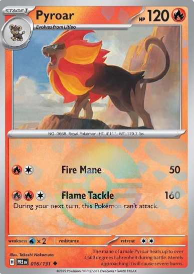 Pyroar Pokeball Reverse Holo - 016/131 - Prismatic Evolutions