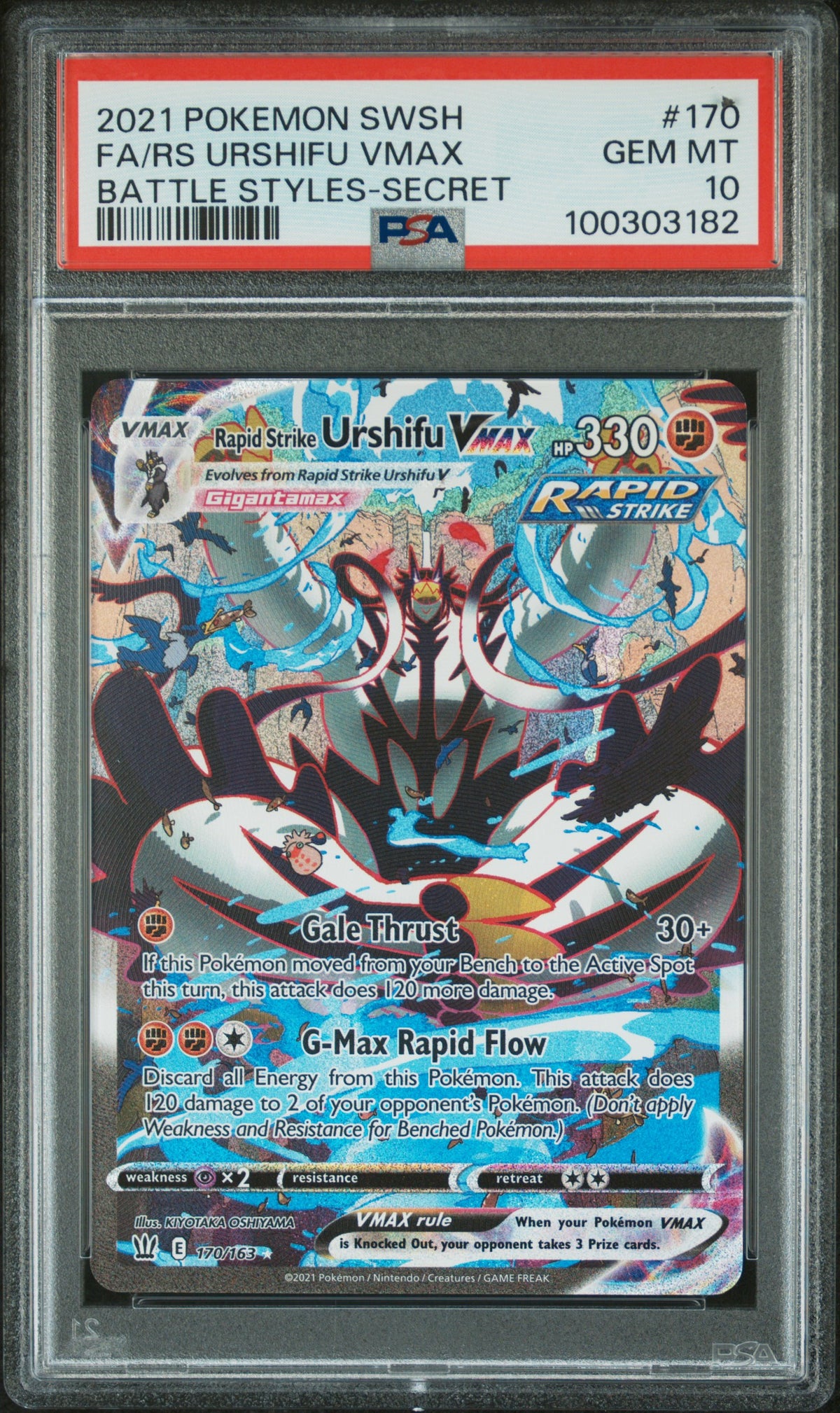 Rapid Strike Urshifu VMAX Alternate Art - PSA 10 - Battle Styles