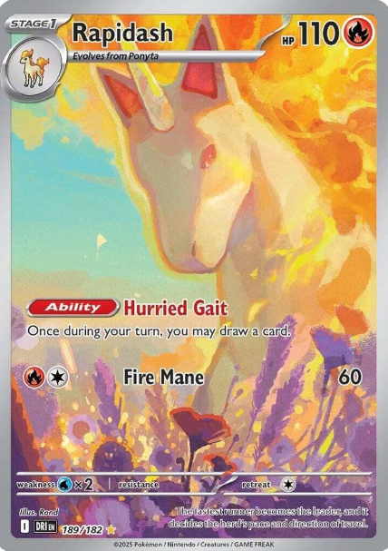 Rapidash Illustration Rare - 189/182 - Destined Rivals