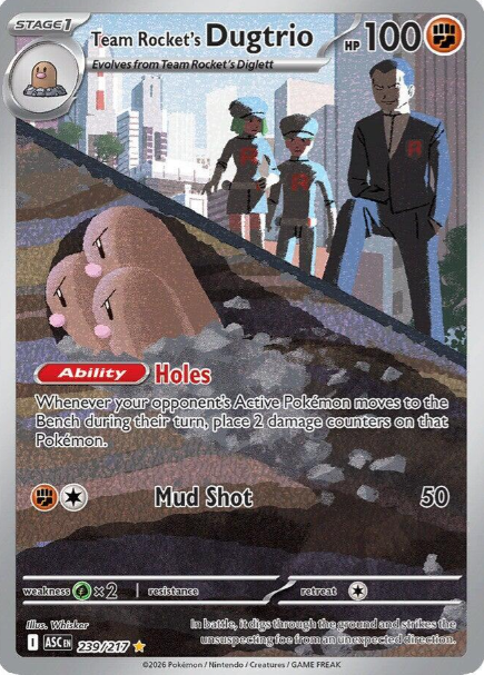 Team Rocket's Dugtrio Illustration Rare - 239/217 - Ascended Heroes