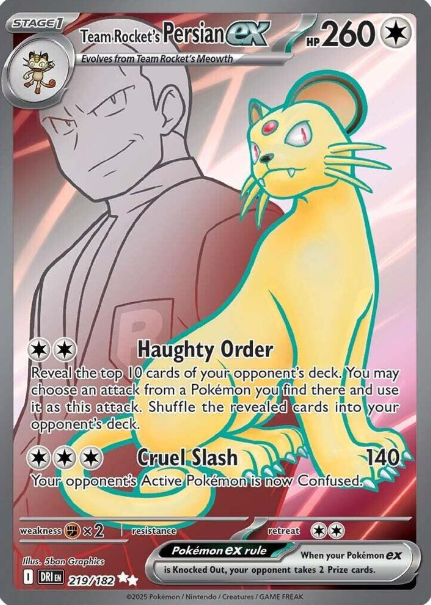 Team Rocket's Persian ex Full Art - 219/182 - Destined Rivals