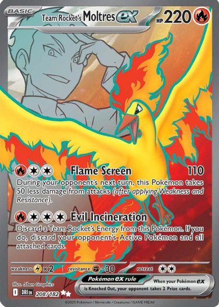 Team Rocket's Moltres ex Full Art - 208/182 - Destined Rivals
