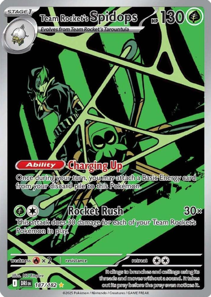 Team Rocket's Spidops Illustration Rare - 187/182 - Destined Rivals