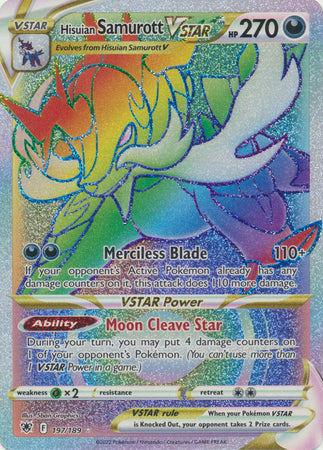Hisuian Samurott VSTAR Rainbow Rare - 197/189 - Astral Radiance