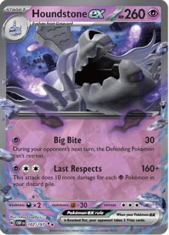 Houndstone ex - 102/197 - Obsidian Flames