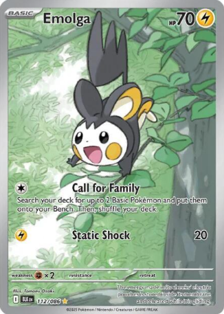 Emolga Illustration Rare - 112/86 - Black Bolt