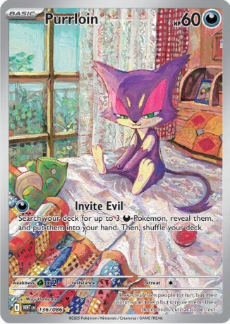 Purrloin Illustration Rare - 136/86 - White Flare