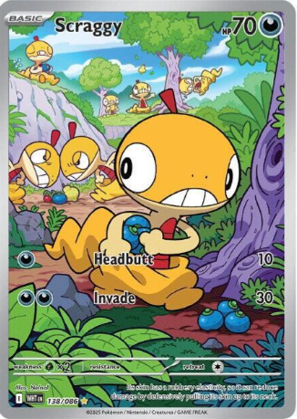 Scraggy Illustration Rare - 138/86 - White Flare
