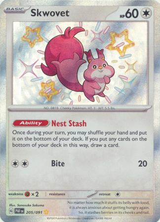 Skwovet Baby Shiny - 205/091 - Paldean Fates