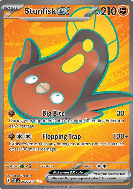 Stunfisk ex Full Art - 252/217 - Ascended Heroes