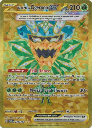 Teal Mask Ogerpon ex Hyper Rare - 221/167 - Twilight Masquerade