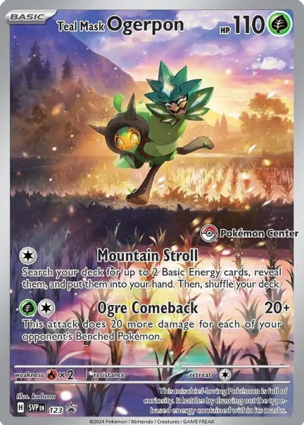 Teal Mask Ogerpon Illustration Rare Promo (Pokemon Center Exclusive) - SVP123 - Scarlet & Violet Promos