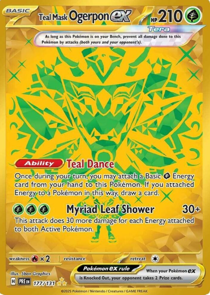 Teal Mask Ogerpon ex Hyper Rare - 177/131 - Prismatic Evolutions