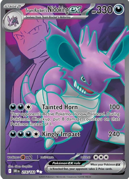 Team Rocket's Nidoking ex Full Art - 216/182 - Destined Rivals