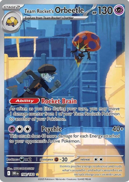Team Rocket's Orbeetle Illustration Rare - 198/182 - Destined Rivals
