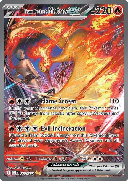 Team Rocket's Moltres Special Illustration Rare - 229/182 - Destined Rivals