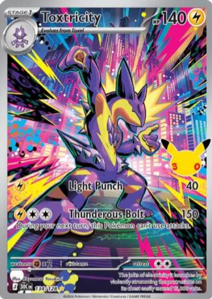 Toxtricity Illustration Rare - 134/128 - Pokemon 30th Celebration