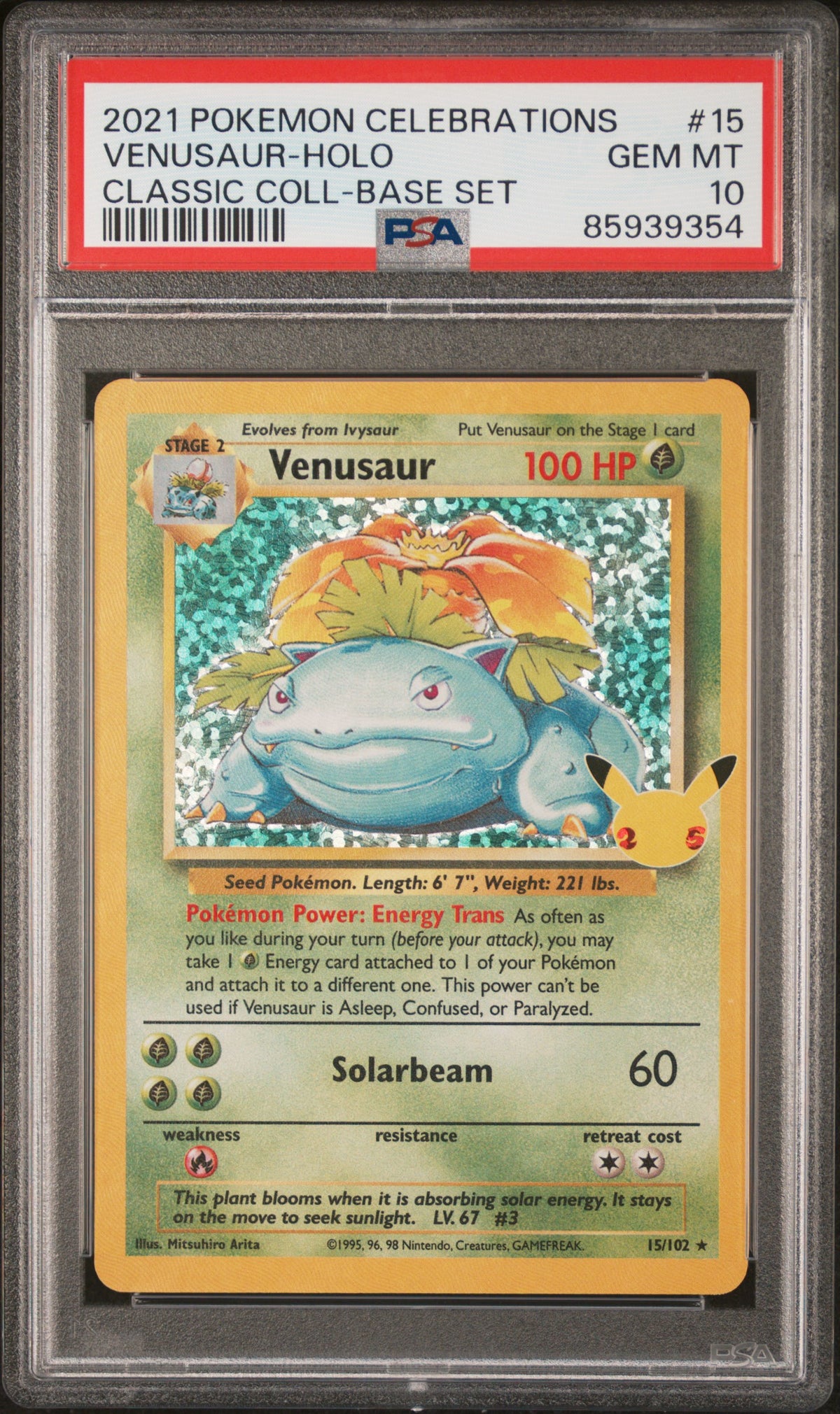 Venusaur Holo Rare - PSA 10 - Celebrations