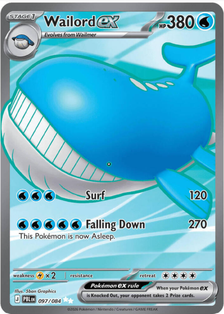 Wailord ex Full Art - 097/084 - Pitch Black