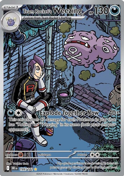 Team Rocket's Weezing Illustration Rare - 199/182 - Destined Rivals