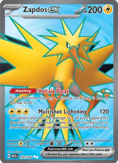 Zapdos ex Full Art - 192/165 - Scarlet & Violet 151