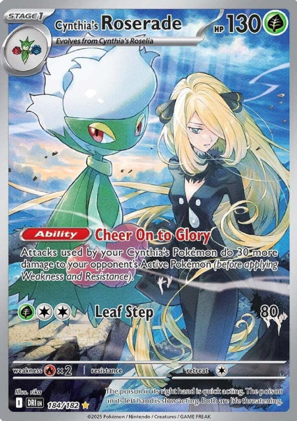Cynthia's Roserade Illustration Rare - 184/182 - Destined Rivals