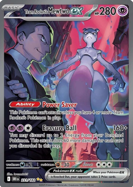 Team Rocket's Mewtwo ex Special Illustration Rare - 231/182 - Destined Rivals