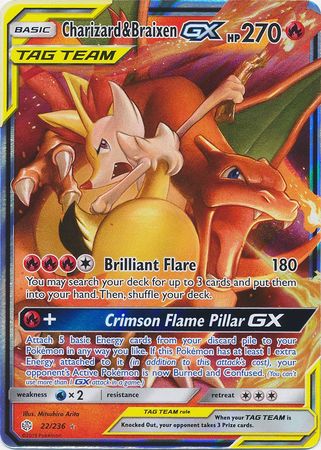 Charizard & Braixen GX - 22/236 - Cosmic Eclipse