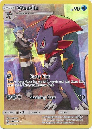 Weavile Secret Rare - 238/236 - Cosmic Eclipse