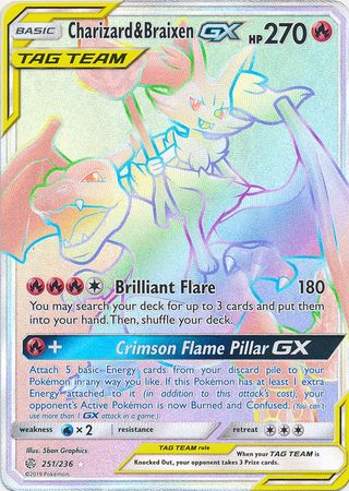 Charizard & Braixen GX Rainbow Rare - 251/236 -Cosmic Eclipse – The ...