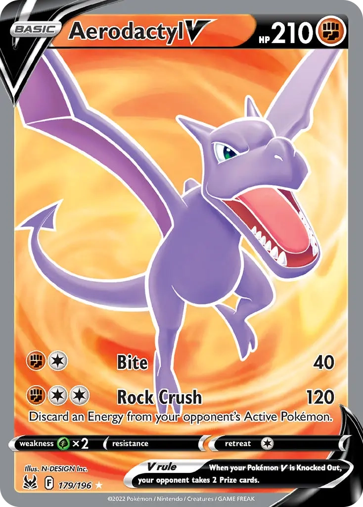 Aerodactyl V Full Art - 179/196 - Lost Origin