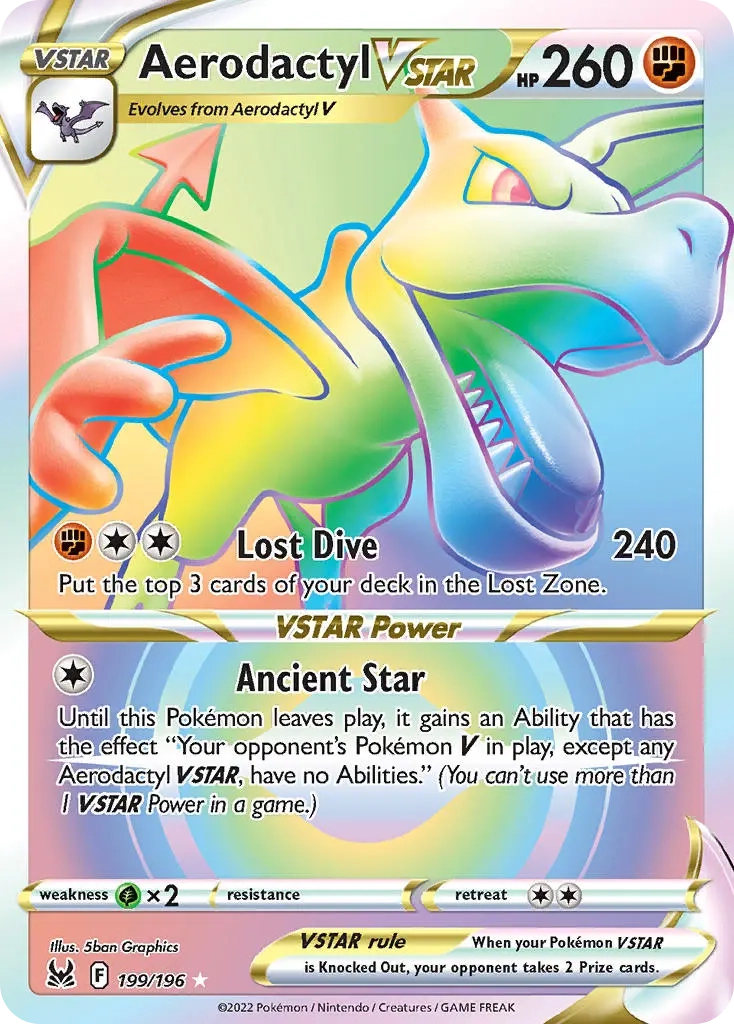 Aerodactyl VSTAR Rainbow Rare - 199/196 - Lost Origin
