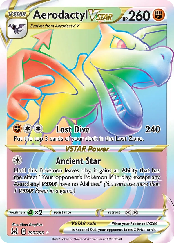 Aerodactyl VSTAR Rainbow Rare - 199/196 - Lost Origin