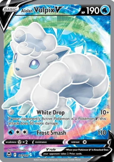 Alolan Vulpix V Full Art - 173/195 - Silver Tempest